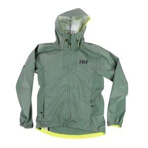 Helly Hansen Vanir Hybrid Shell Jacket Mens Small Sage Green Neon 62717 Hooded